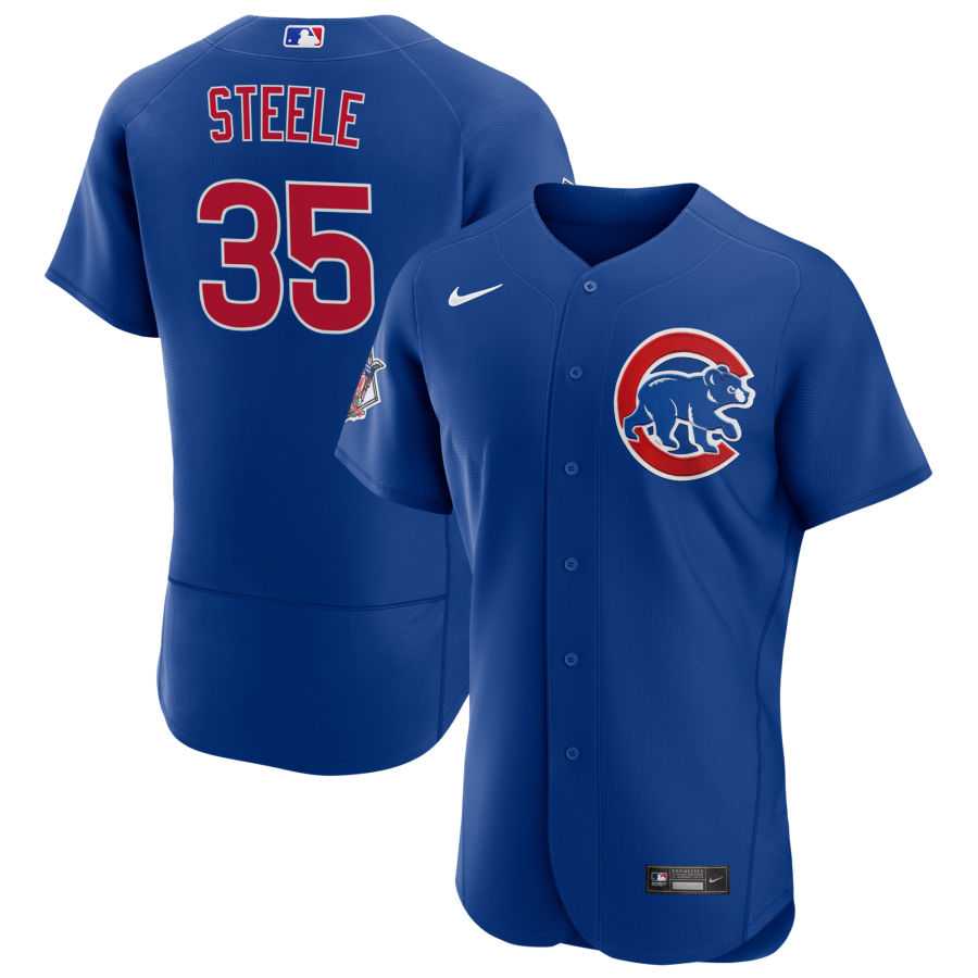 Mens Chicago Cubs #35 Justin Steele Nike Royal Alternate FlexBase Player Jersey Dzhi->chicago cubs->MLB Jersey